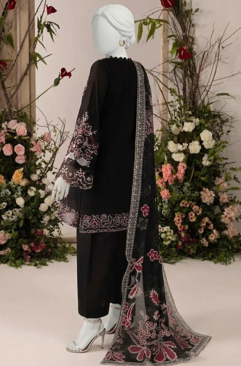 Mela Embroidered Lawn – Embroidered Lawn Shirt, Voile Dupatta & Cotton Trouser Unstitched 3PC