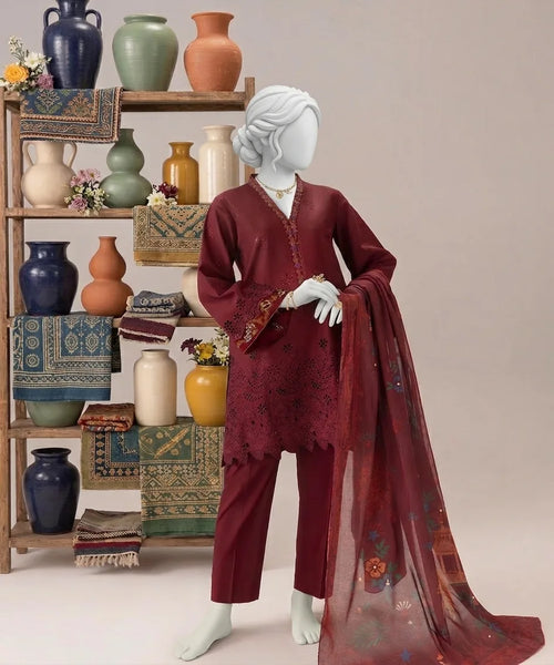 Albicocca Embroidered Lawn – Embroidered Lawn Shirt, Voile Dupatta & Cotton Trouser Unstitched 3PC