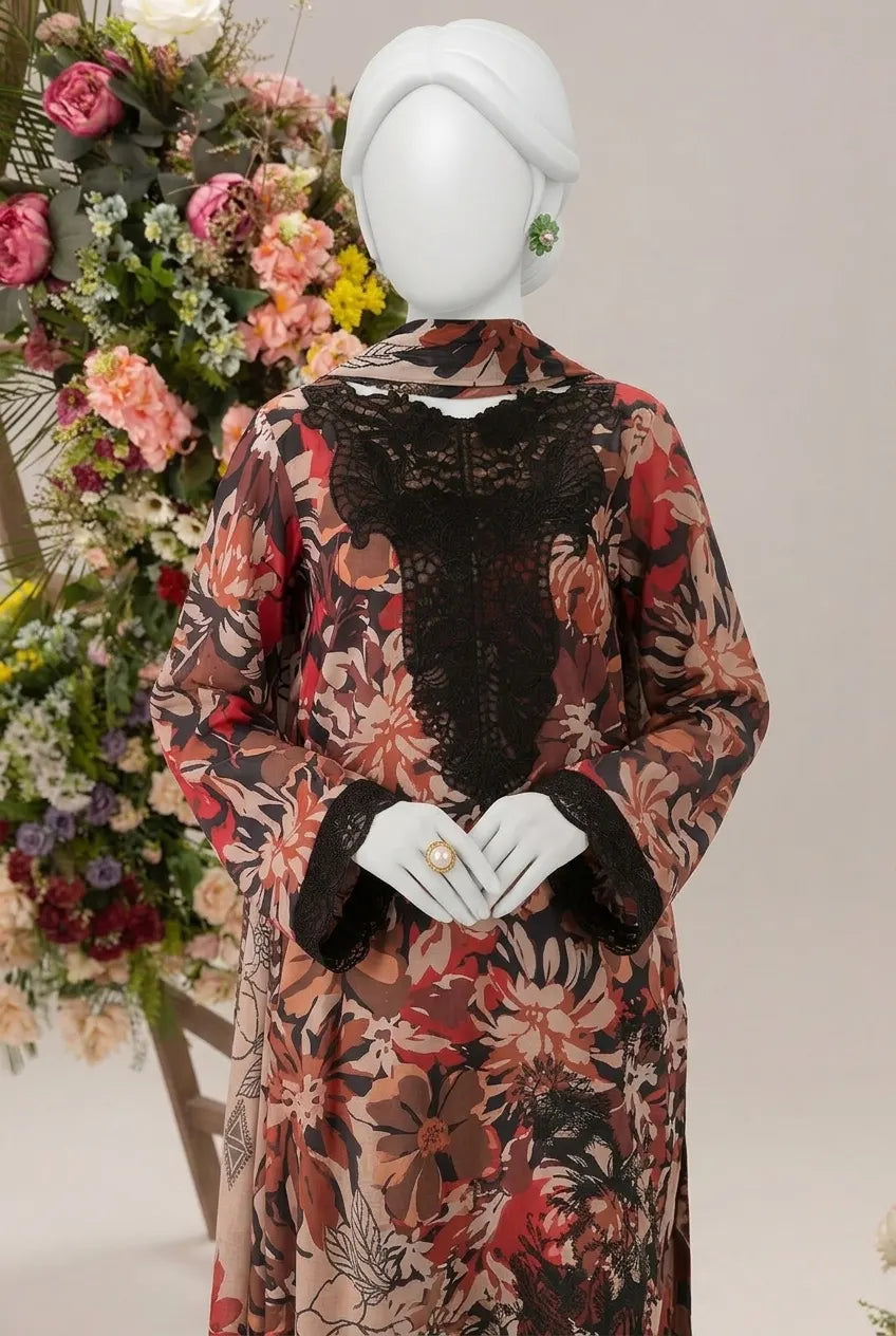 Rosie Embroidered Lawn – Embroidered Lawn Shirt, Voile Dupatta & Cotton Trouser Unstitched 3PC