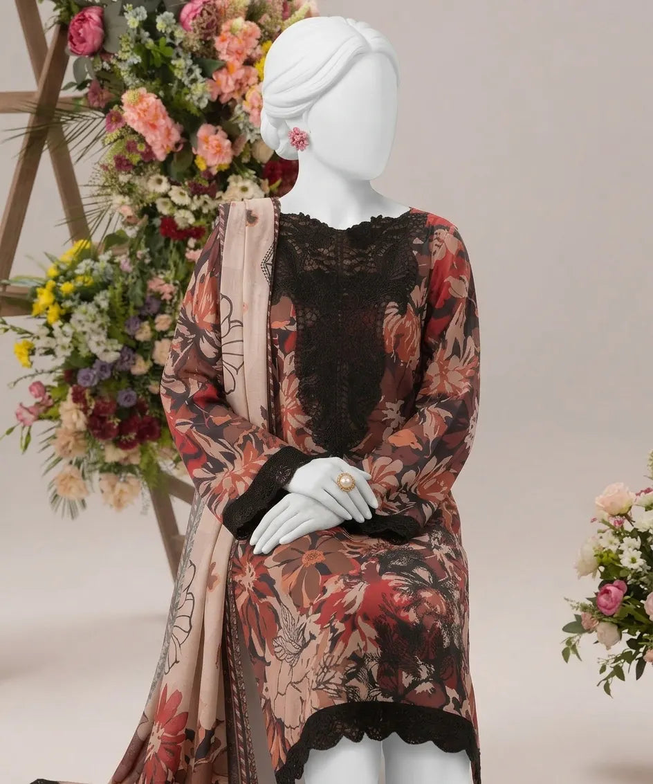 Rosie Embroidered Lawn – Embroidered Lawn Shirt, Voile Dupatta & Cotton Trouser Unstitched 3PC