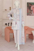 Zoe Digital Printed Lawn – Lawn Shirt, Voile Dupatta & Cotton Trouser Unstitched 3PC
