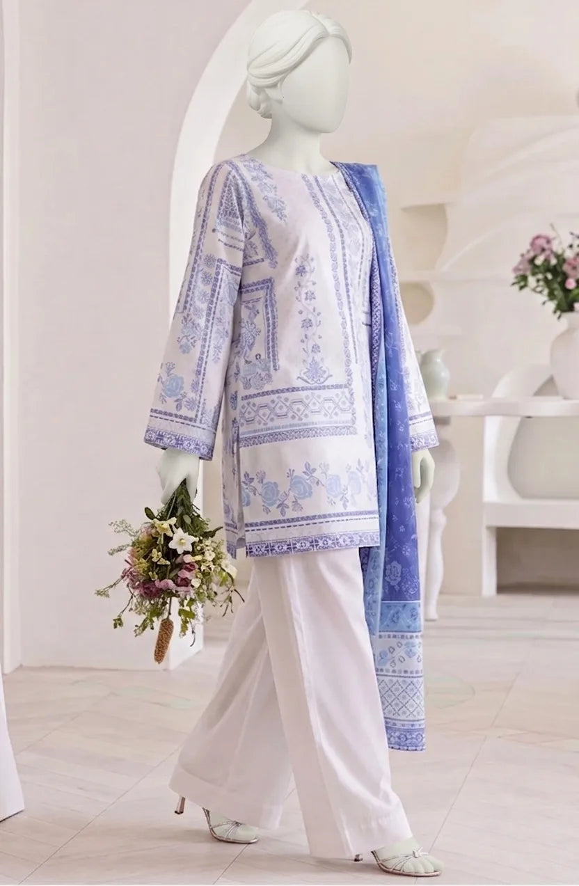 Eternity Digital Printed Lawn – Lawn Shirt, Voile Dupatta & Cotton Trouser Unstitched 3PC