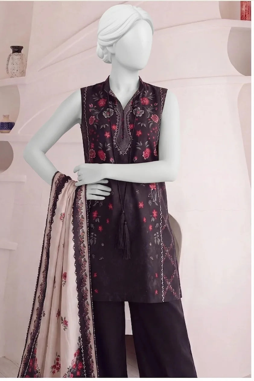 Mahveen Digital Printed Lawn – Lawn Shirt, Voile Dupatta & Cotton Trouser Unstitched 3PC