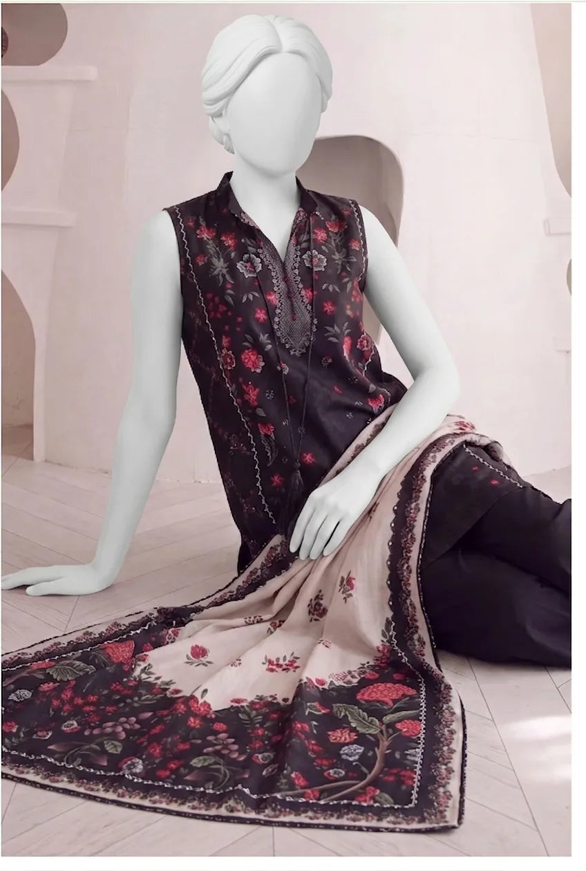 Mahveen Digital Printed Lawn – Lawn Shirt, Voile Dupatta & Cotton Trouser Unstitched 3PC