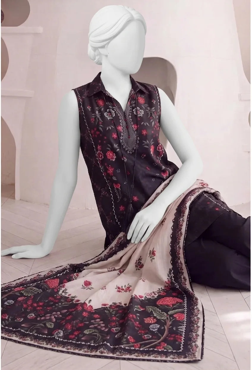 Mahveen Digital Printed Lawn – Lawn Shirt, Voile Dupatta & Cotton Trouser Unstitched 3PC
