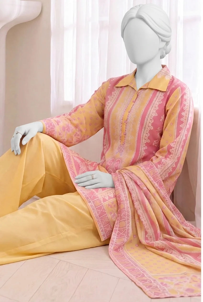 SYRA Digital Printed Lawn with Voile Dupatta & Cotton Trouser Unstitched 3PC