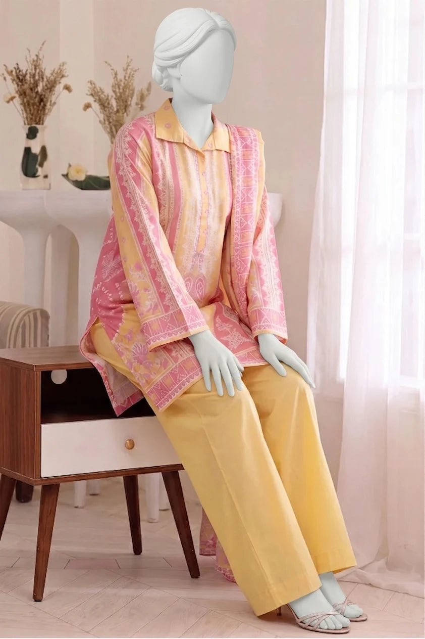 SYRA Digital Printed Lawn with Voile Dupatta & Cotton Trouser Unstitched 3PC
