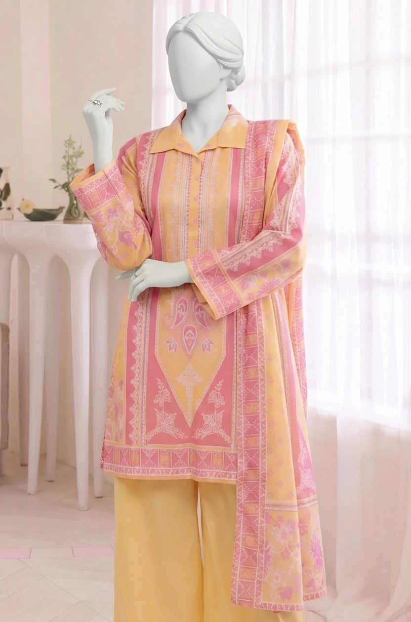 SYRA Digital Printed Lawn with Voile Dupatta & Cotton Trouser Unstitched 3PC