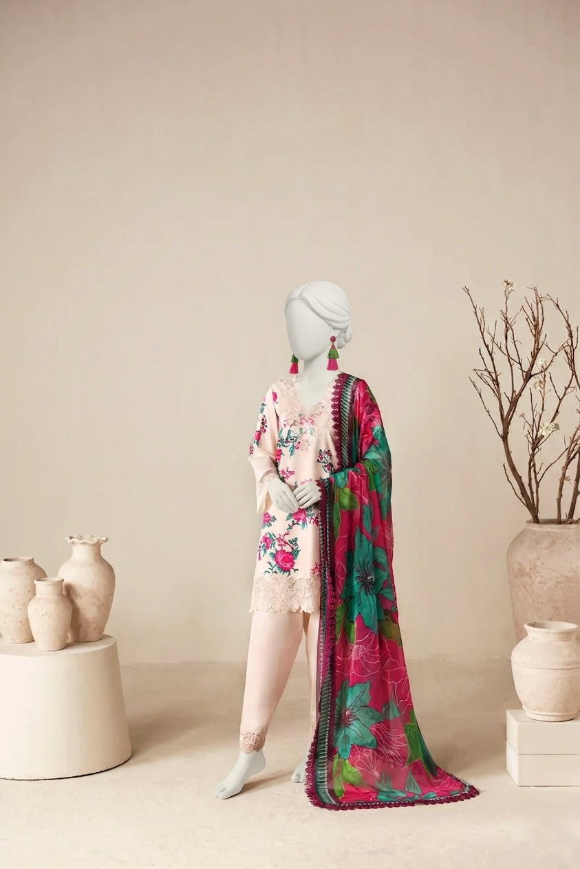 Ivory Festive & Casual Wear – Printed & Embroidered Viscose Unstitched 3PC
