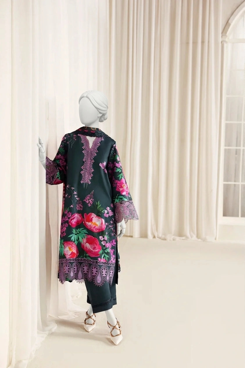 Zinc Luxury Printed & Embroidered  Viscose – Unstitched 3PC